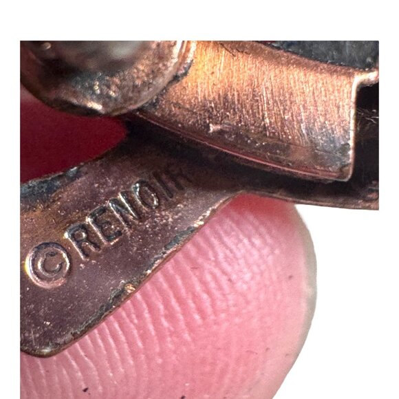 Vintage Renoir Copper Modernist MCM Circle Of Love Devotion 1.75'' Brooch Pin - Picture 3 of 6